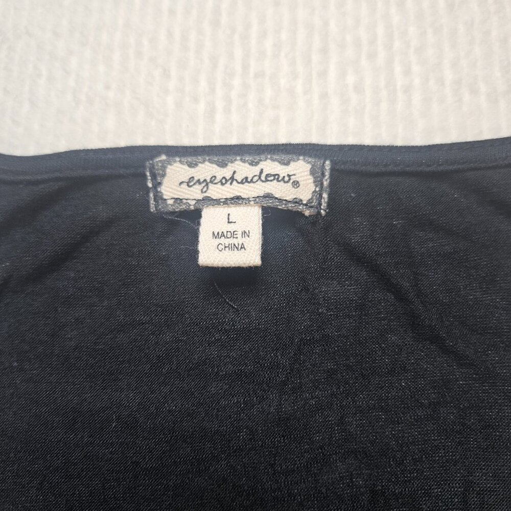 NWT eyeshadow black lace halter swing top - size Large - Picture 2 of 9